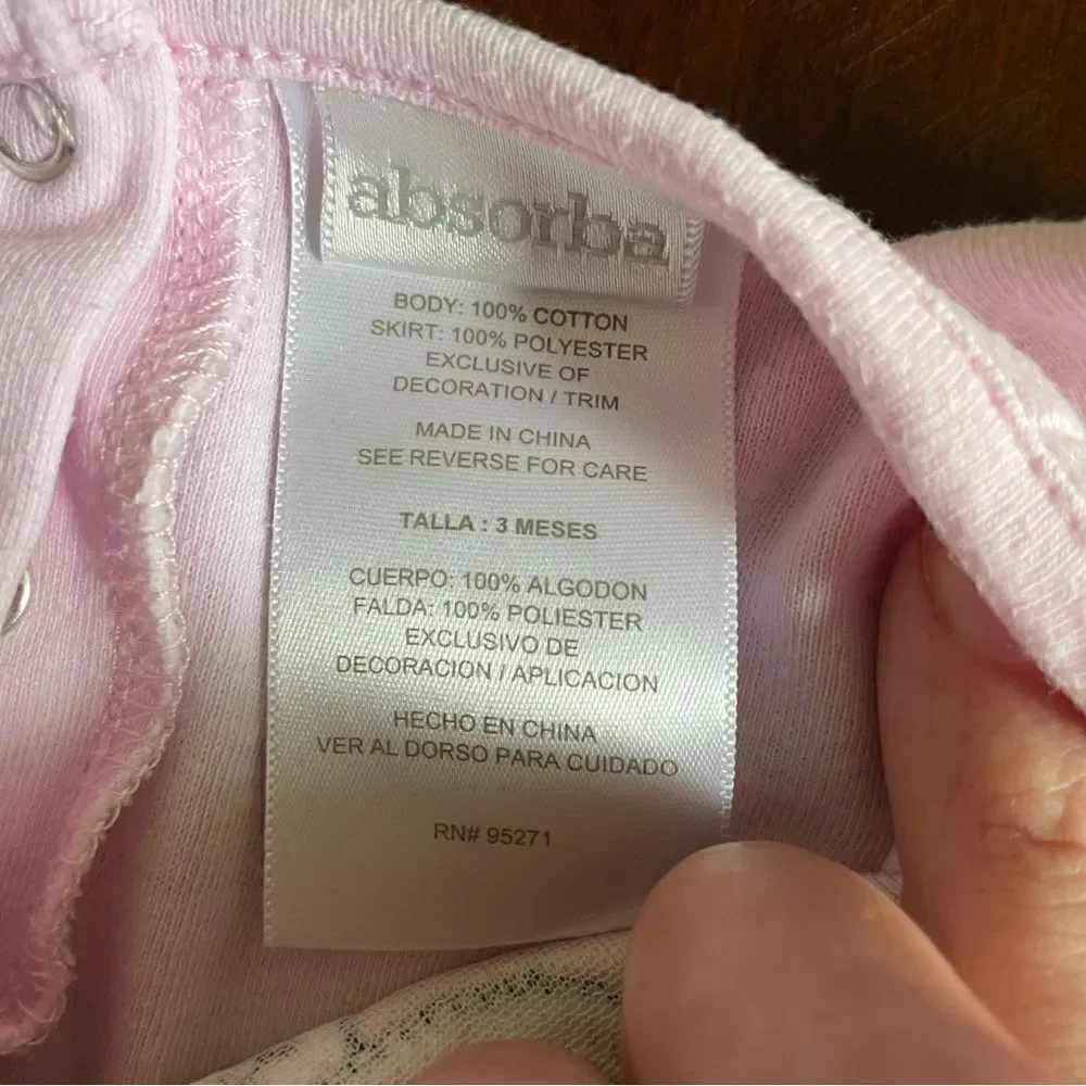 Absorba Baby Girl 3 Piece Outfit Pink Kitty Cat Dress Size 3 Months